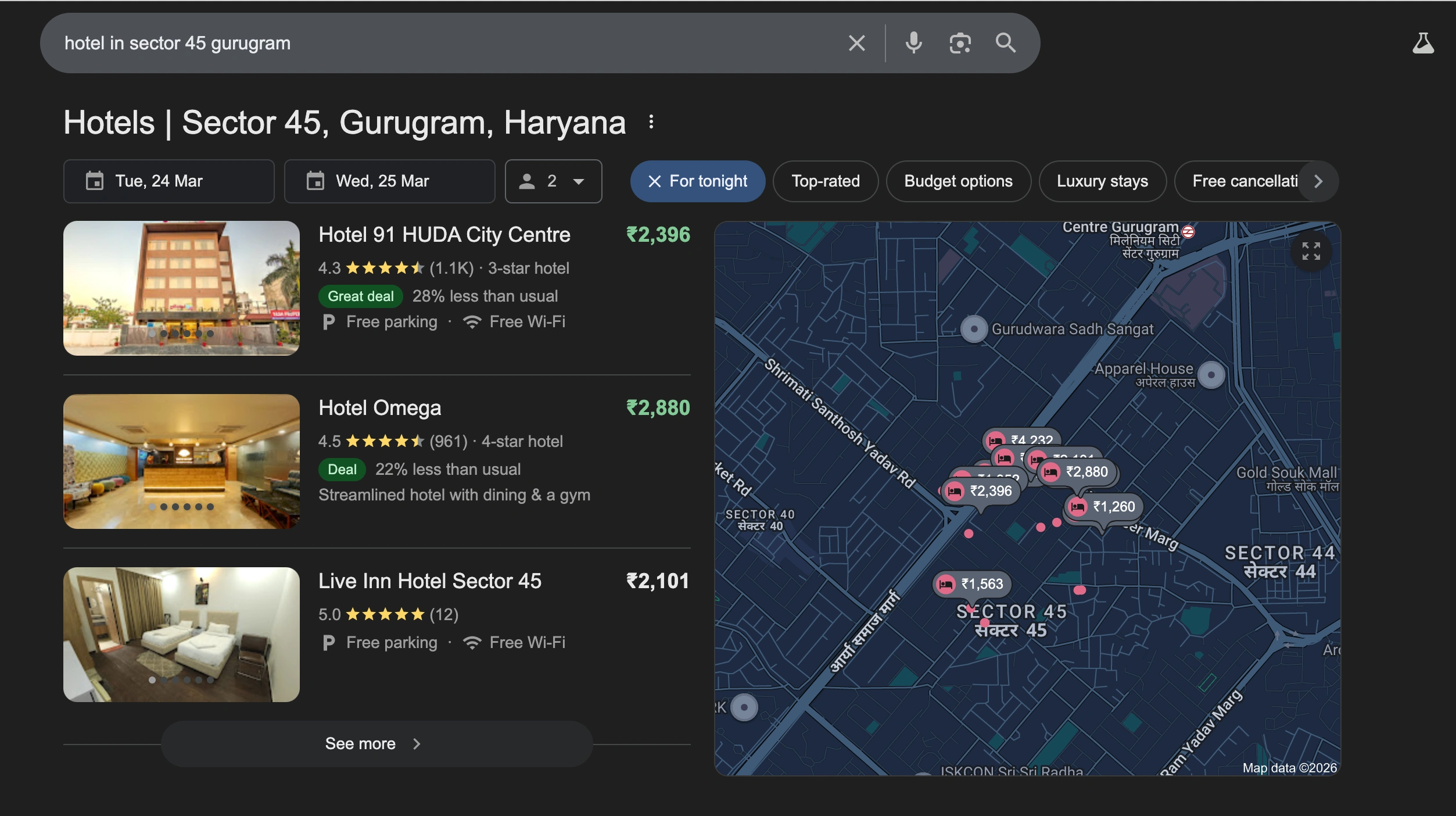 Hotel Omega Google Map